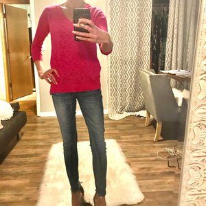 Hot pink v-neck Jcrew sweater